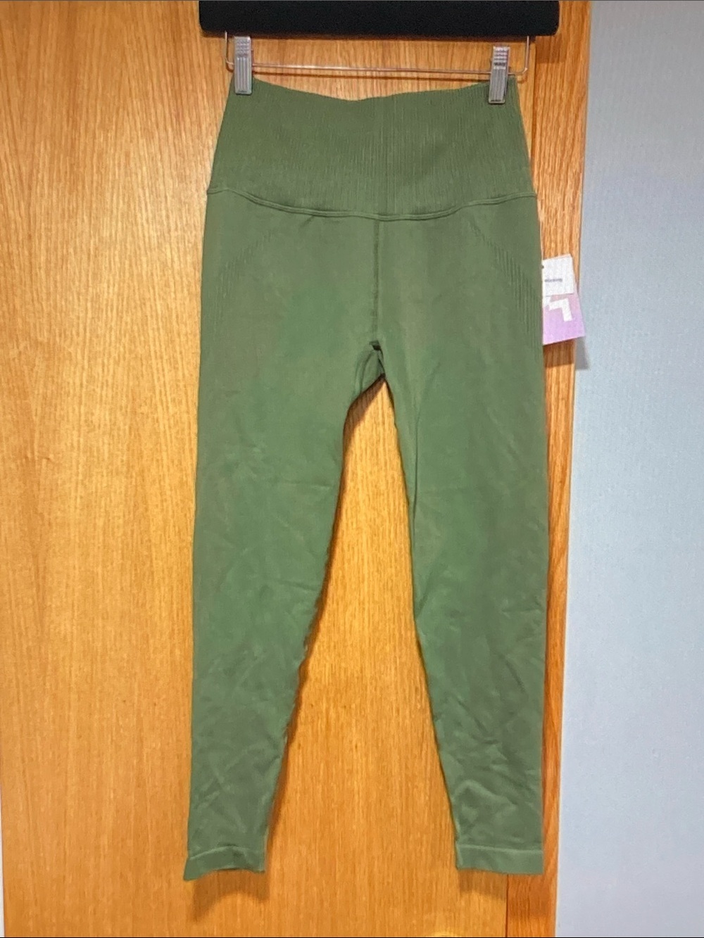 JoyLab Olive Ribbed High-Waist Leggings